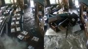 VIRAL: El impactante momento en que un tifón destruyó un restaurante en Hong Kong