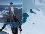 Hazaña en el Everest: un alpinista pasó 16 horas en la zona de la muerte y bajó esquiando desde la cima de 8849 metros