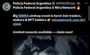 Hackearon la cuenta de X de la Policía Federal Argentina para promocionar una criptomoneda
