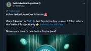 Hackearon el perfil oficial de X de la Policía Federal para promocionar una cripto