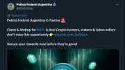 Hackers tomaron la cuenta en X de la Policía Federal y promocionaron estafas cripto por horas