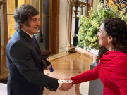 El saludo de Milei a la presidente de Kosovo