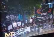Reclamo de SATSAID por salarios dignos en medio de la premiación de los Martín Fierro