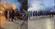 Bengalas de humo, banderas y mucho color: el tremendo recibimiento a un equipo de futsal de Chimbas