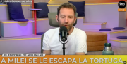 (VIDEO) A Milei se le escapa la tortuga