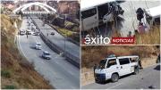 Triple colisión en la autopista La Paz