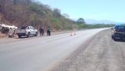 Una camioneta volcó en a en la ruta nacional 16, a la altura de El Galpón