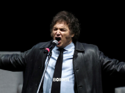 Milei presenta su libro en el Movistar Arena