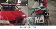 Un motociclista se fracturó la pierna tras chocar con un auto en una esquina con semáforos
