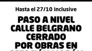 Cierran paso a nivel en el centro de Morón por trabajos de mejoramiento