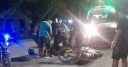 Impactante choque entre una moto y una bicicleta en Caucete