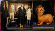 Milei, como perrito faldero de Trump: arte, sátira e intervención en el Museo de Cera de Madrid