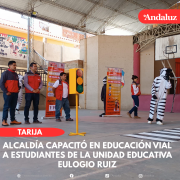 Alcaldía capacitó en educación vial a estudiantes de la unidad educativa Eulogio Ruiz