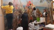 Tiraron pintura a un cuadro de Colón en el Museo Naval de Madrid y fueron detenidas