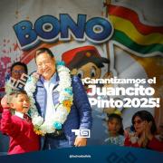 Arce honra el pago del Juancito Pinto, el mayor subsidio de permanencia escolar, a días de dejar la Presidencia