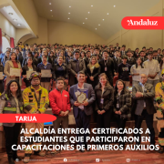 Alcaldía entrega certificados a estudiantes que participaron en capacitaciones de primeros auxilios