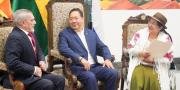 Arce recibe las cartas credenciales de nueve embajadores, entre ellos de Ecuador, Francia, Paraguay y Palestina