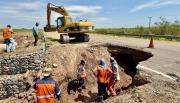 Obras de emergencia en la ruta nacional 16 por un cráter