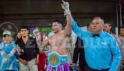 El Bombardero Palacio le ganó por KO al Metalero Hong y se quedó con el título Argentino Crucero