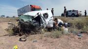 Choque y vuelco de un colectivo sobre Ruta 151: una persona fue trasladada en código rojo a Cipolletti