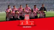 El podio de Estudiantes ante Gimnasia, con Medina, el pibe Amondarain y el infaltable goleador