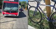 Un colectivo atropelló a un ciclista que pasó en rojo: tuvo que ser hospitalizado