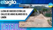 Llena de huecos están las calles de Arias Blanco de El Limón