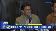 Rodrigo Paz coordina la transición de mando y anuncia su gabinete presidencial