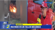 Incendio de magnitud en taller mecánico de Santa Cruz genera alarma durante jornada electoral