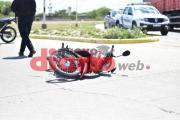 No se pusieron de acuerdo: dos motos chocaron y sus conductores terminaron en el Regional (VIDEO)