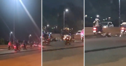 Video: un motociclista cayó en la Autopista La Plata-Buenos Aires, en medio de una caravana de motos