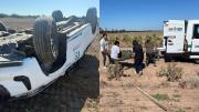El vuelco de una camioneta dejó varios heridos en un camino rural