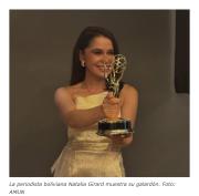 “Es un orgullo”, Alcalde felicita a la periodista boliviana Natalia Girard por lograr un premio en EEUU