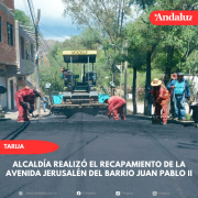 Alcaldía realizó el recapamiento de la avenida Jerusalén del barrio Juan Pablo II