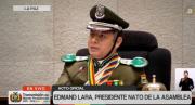 Con uniforme policial, Edmand Lara preside su primera sesión como vicepresidente