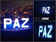 La Paz rinde homenaje a Rodrigo Paz iluminando su apellido desde el Parque Mirador
