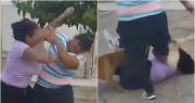 Video: tremenda pelea en el barrio Sierras de Marquesado, con trompadas, patadas y tirones de pelo