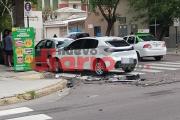 Choque en Av. Rivadavia y Belgrano: dejó daños materiales