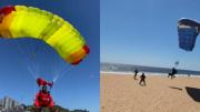 Parapente aterriza sobre personas en playa de Reñaca