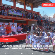Alcalde Torres dio inicio de la III versión del Campeonato de fútbol Kids 2025