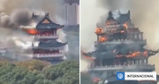 Incendio destruye milenario templo chino ’Pabellón Wenchang’: apuntan a descuido de un turista