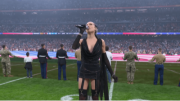 Así cantó Karina Pasian el himno de EE.UU en el NFL Game en el Bernabéu