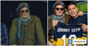 Johnny Depp llegó a La Bombonera, vio un partido y Riquelme le regaló una camiseta