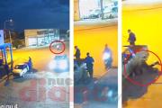 En video: motociclista borracho embistió y lesionó a un efectivo policial