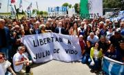 Dirigentes protestaron en Ezeiza contra las condiciones de encarcelamiento de De Vido