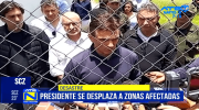 Presidente Paz visita zonas inundadas en Santa Cruz y anuncia solicitud de ayuda internacional