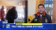 Una vivienda colapsa en Sucre y afecta a otras dos