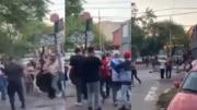 Destrozos, violencia y caos: feroz batalla campal entre hinchas de Midland y Deportivo Merlo