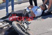 Siniestro vial en Belgrano casi Uriarte dejó a un motociclista con lesiones