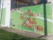 Vandalizaron murales de la Selección Argentina con mensajes en contra de Chiqui Tapia